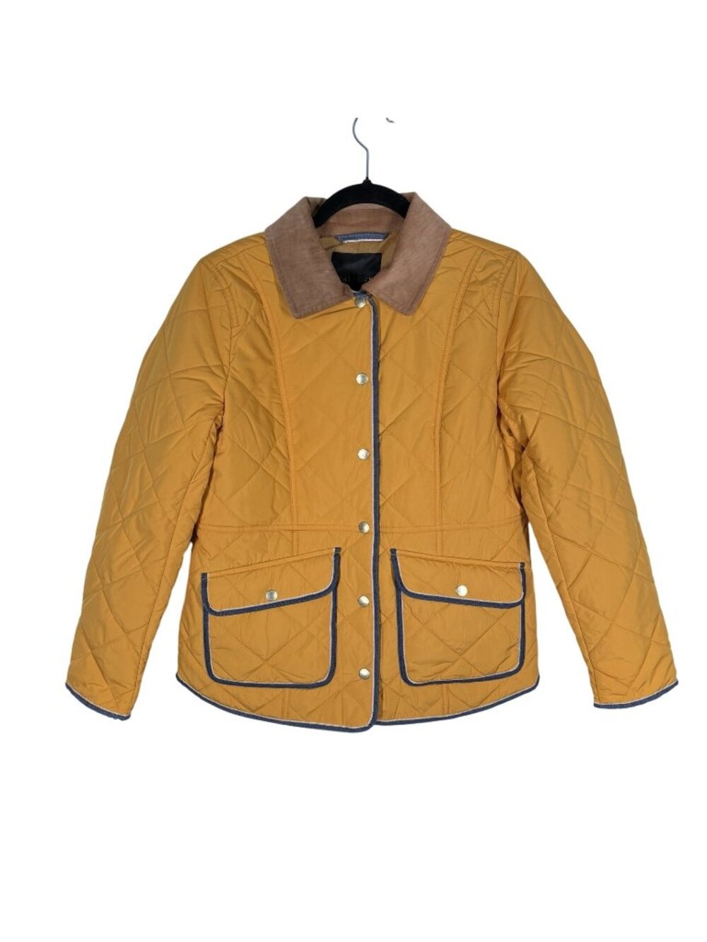 Talbots Women XS Mustard Yellow Corduroy Collar Quilted Barn Jacket NWOT - Picture 2 of 10